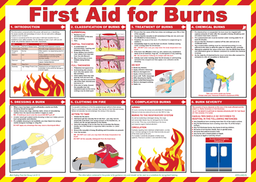 Workplace Safety Poster - First Aid For Burns