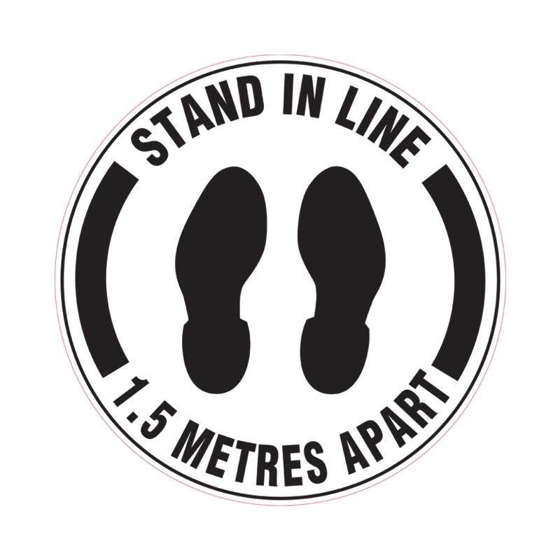 Floor Marking Sign Stand In Line 1 5 Metres Apart