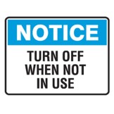 Notice Turn Off When Not In Use Labels 125x90 SAV Pk5